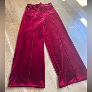 Tiger mist red velvet loose baggy pants size XS extra small 0 2